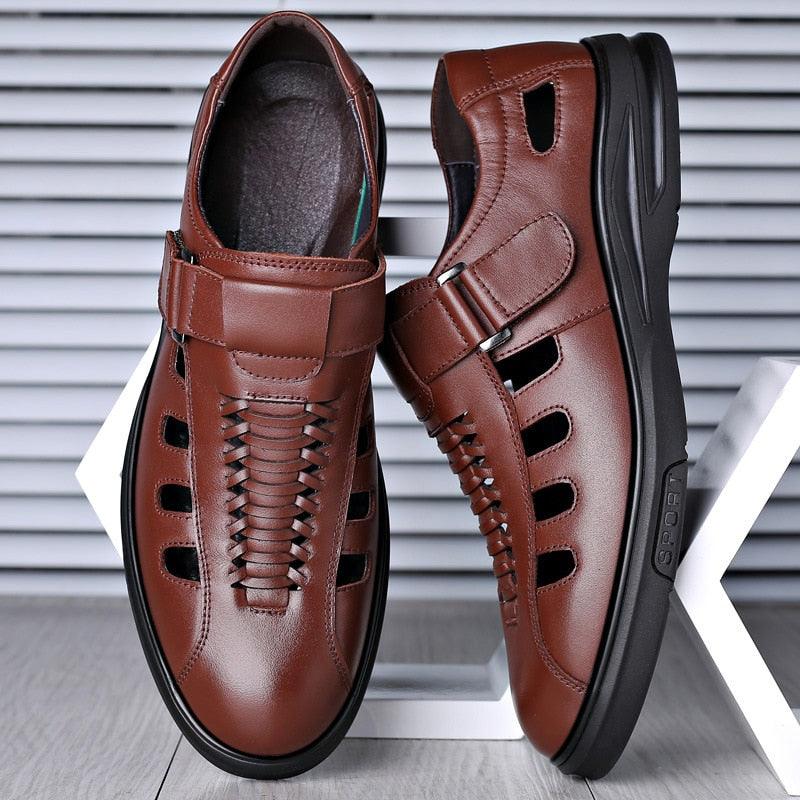 Sandales en cuir décontractées pour Hommes - Questy Confort Orthopédique