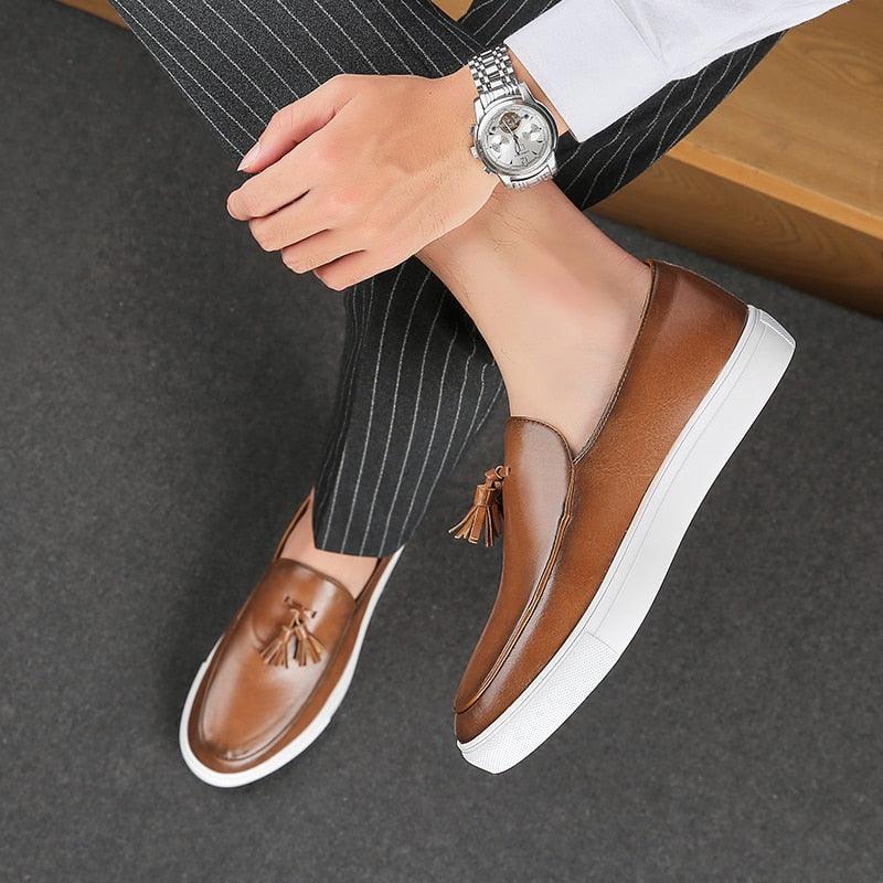 Chaussures d'été en cuir décontractées pour Hommes Confort Orthopédique