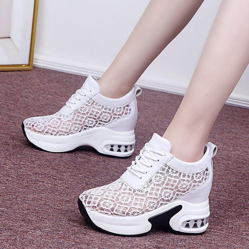 Chaussures à Plate-Forme en dentelle Confort Orthopédique