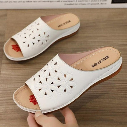 Sandales souples à la mode à motif fleurie Confort Orthopédique