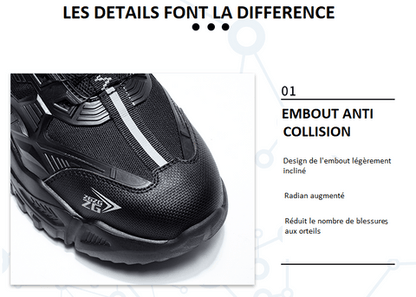 Chaussures de sécurité à distance en fil d'acier pour hommes - Shoes-Fire Confort Orthopédique
