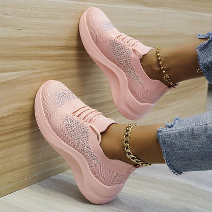 Chaussures de marche décontractées à paillettes pour femmes Confort Orthopédique